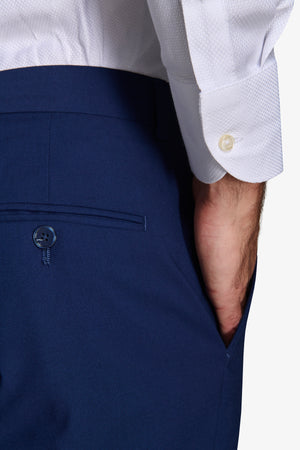 Plain royal blue classic suit trousers