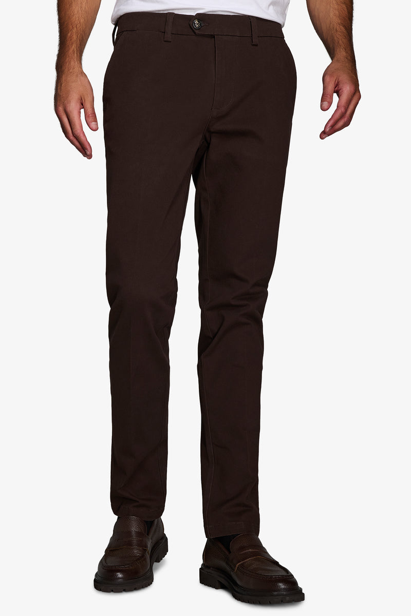 Pantaloni chino gabardina marrone