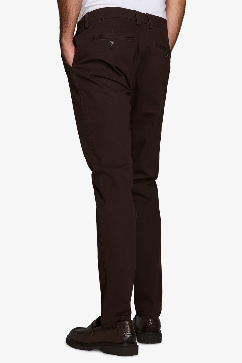 Pantaloni chino gabardina marrone