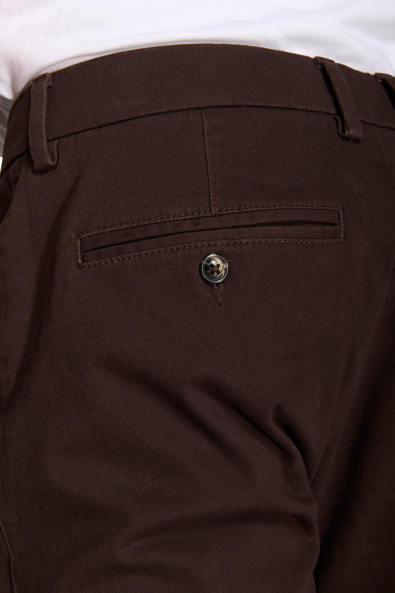 Pantaloni chino gabardina marrone