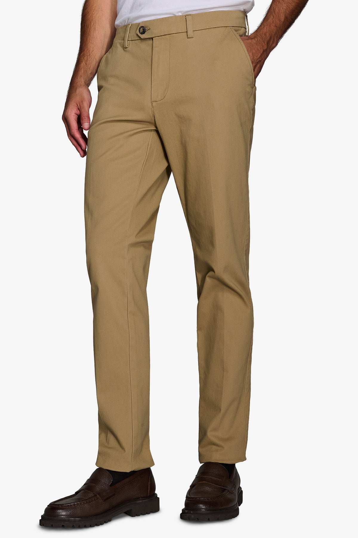 Pantaloni chino gabardina beige-Dan John