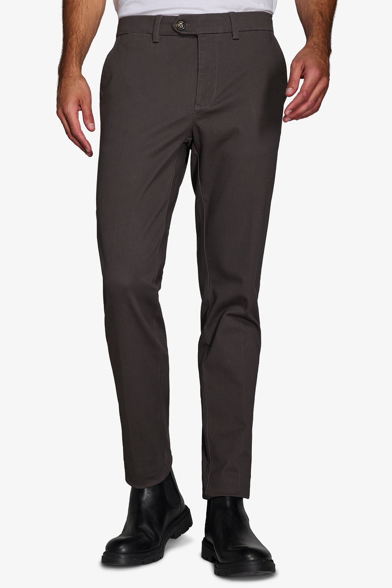 Pantalon chino en gabardine anthracite