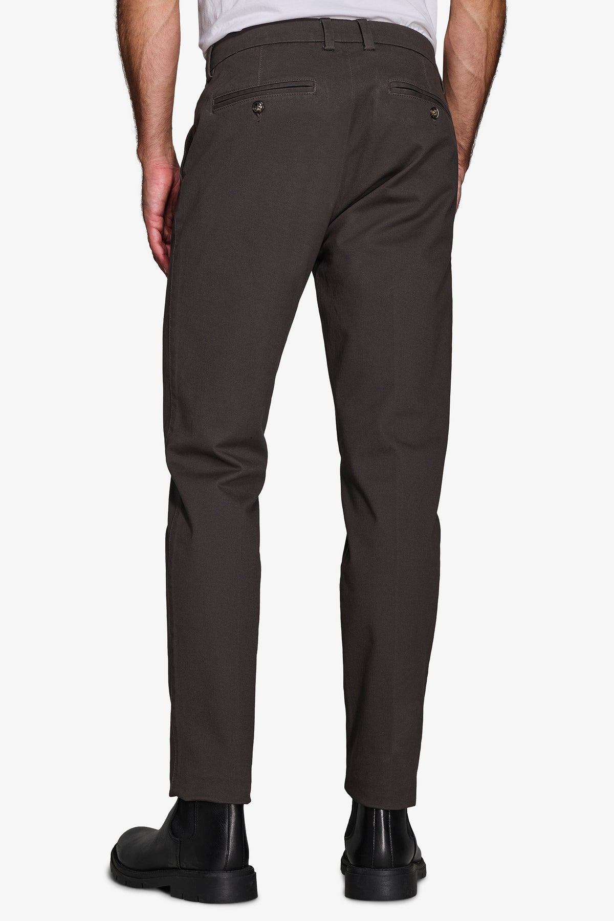 Pantalon chino en gabardine anthracite