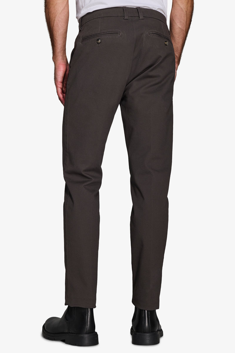 Pantalon chino en gabardine anthracite