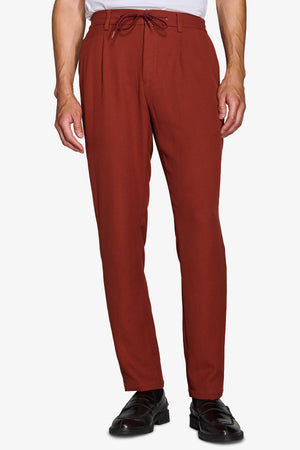 Terracotta diagonal drawstring pants