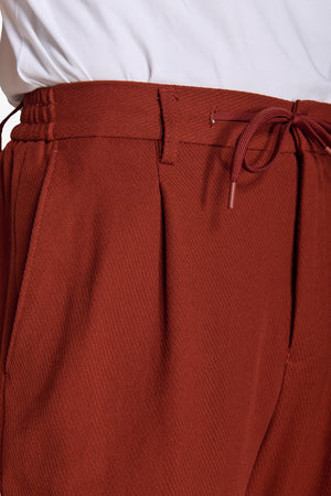 Terracotta diagonal drawstring pants