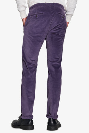 Purple velvet chino pants