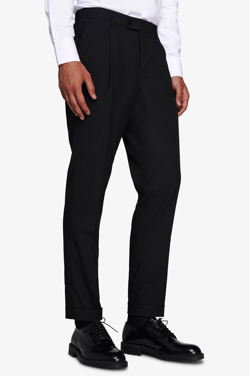 Pantaloni classici con pinces neri