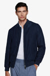 Bomber full zip in ecosuede avion