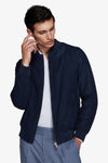 Bomber full zip in ecosuede avion