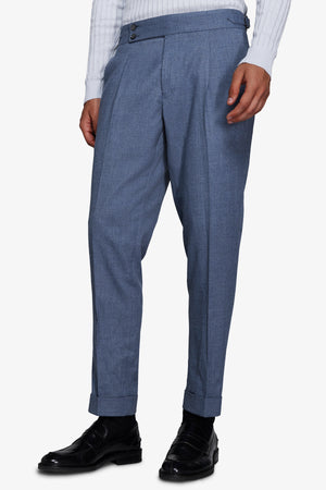 Pantalón efecto franela azul bebé
