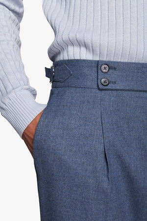 Pantalón efecto franela azul bebé