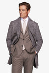 Cappotto doppiopetto tessuto diagonale tortora