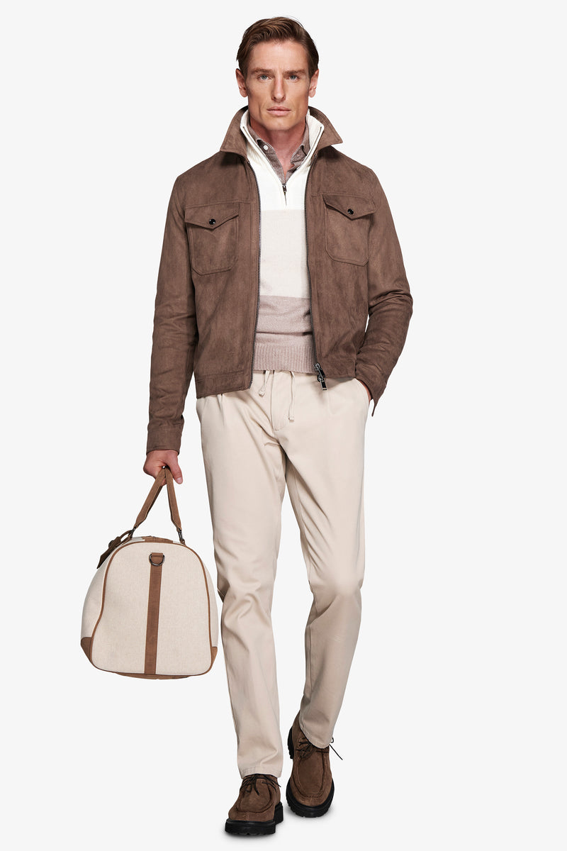 Taupe ecosuede short jacket