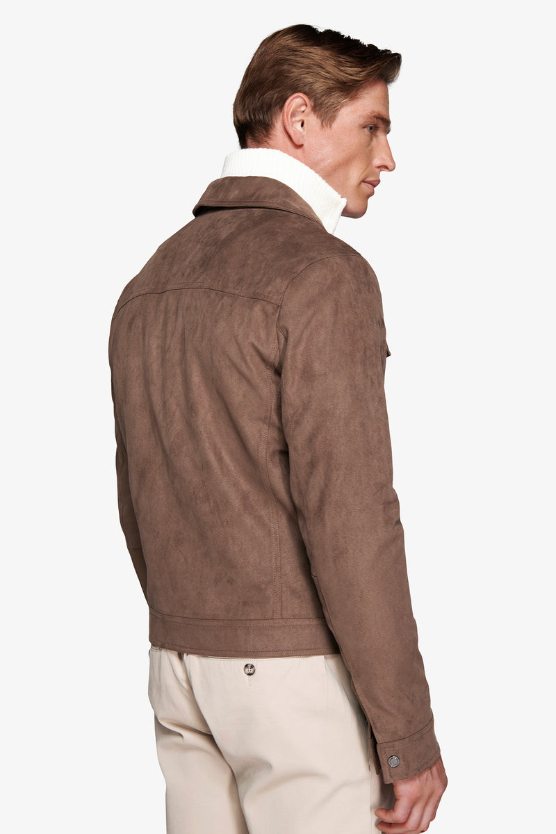 Taupe ecosuede short jacket