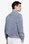 Powder blue corduroy bomber jacket