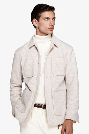 Beige 4-pocket short jacket