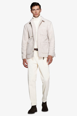 Beige 4-pocket short jacket