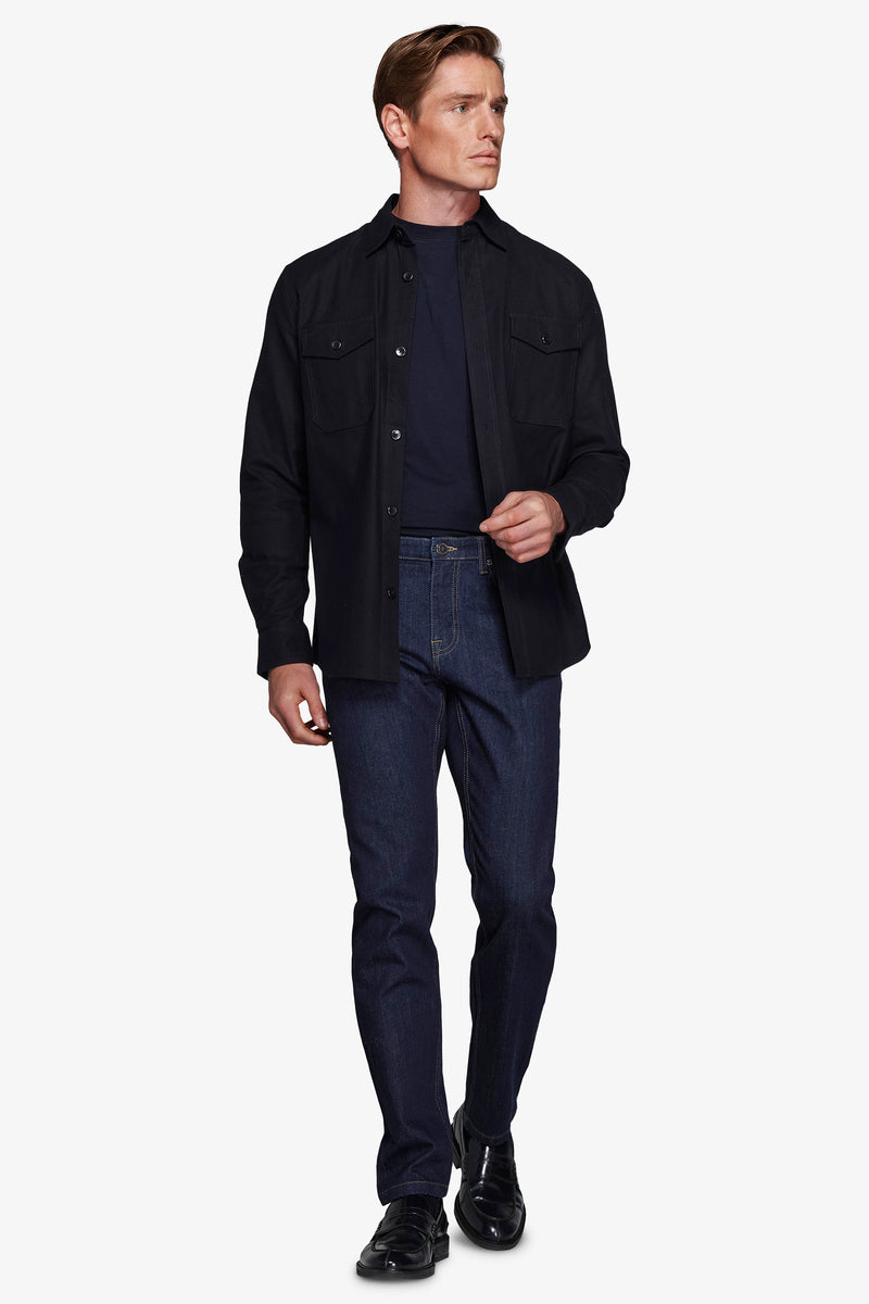 Overshirt effetto flanella blu