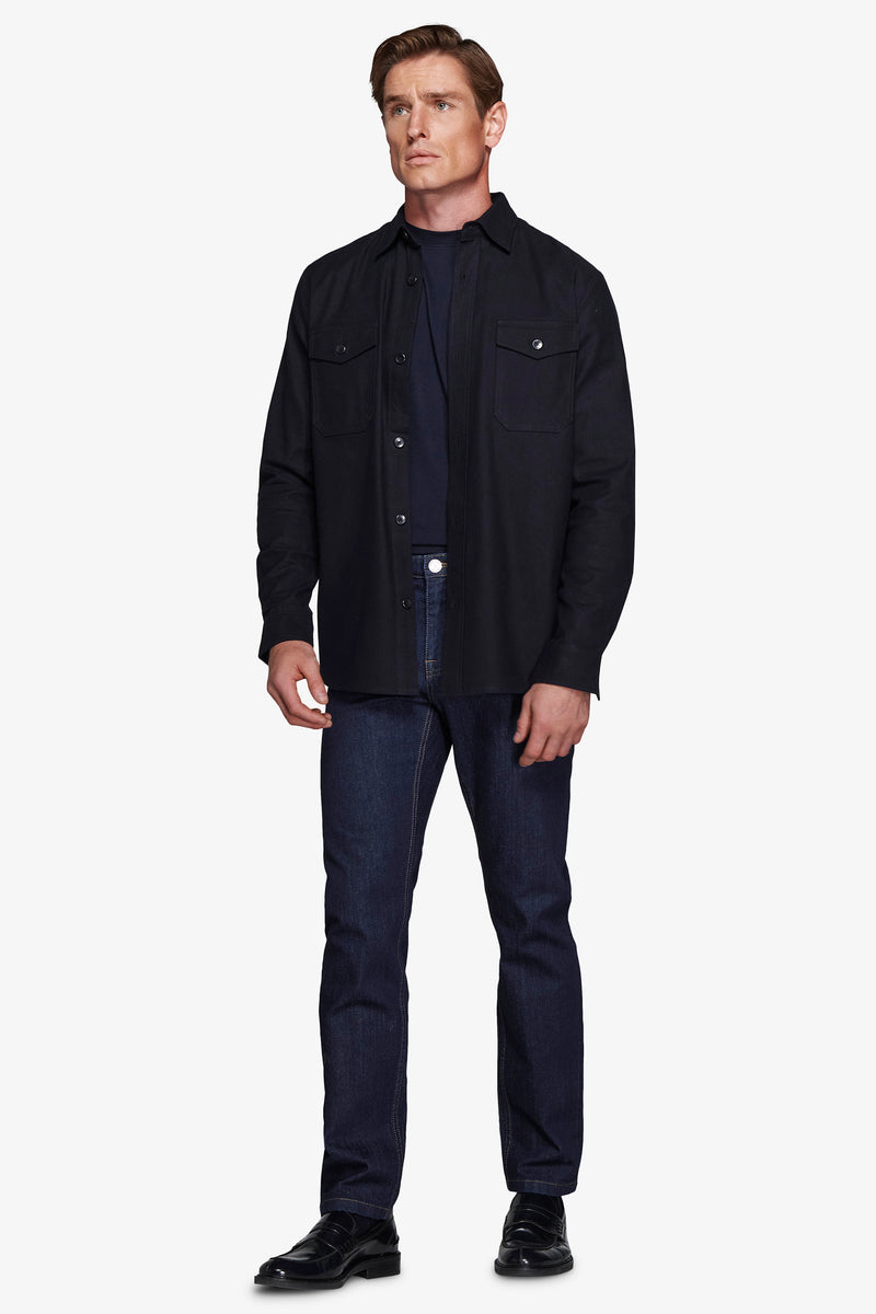 Overshirt effetto flanella blu