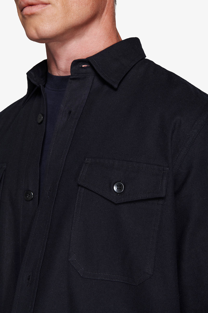 Overshirt effetto flanella blu