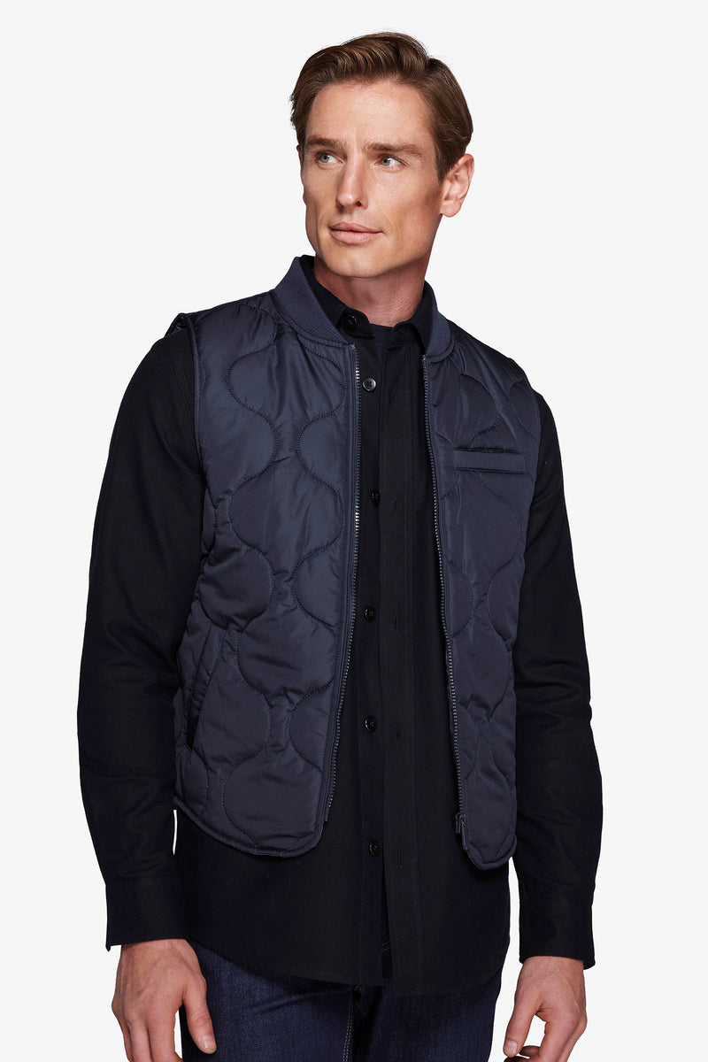 Gilet trapuntato blu