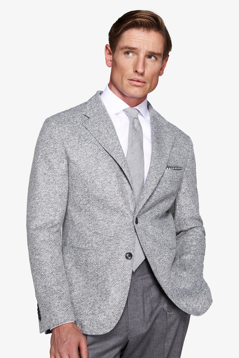 Giacca jersey spigata grigio medio