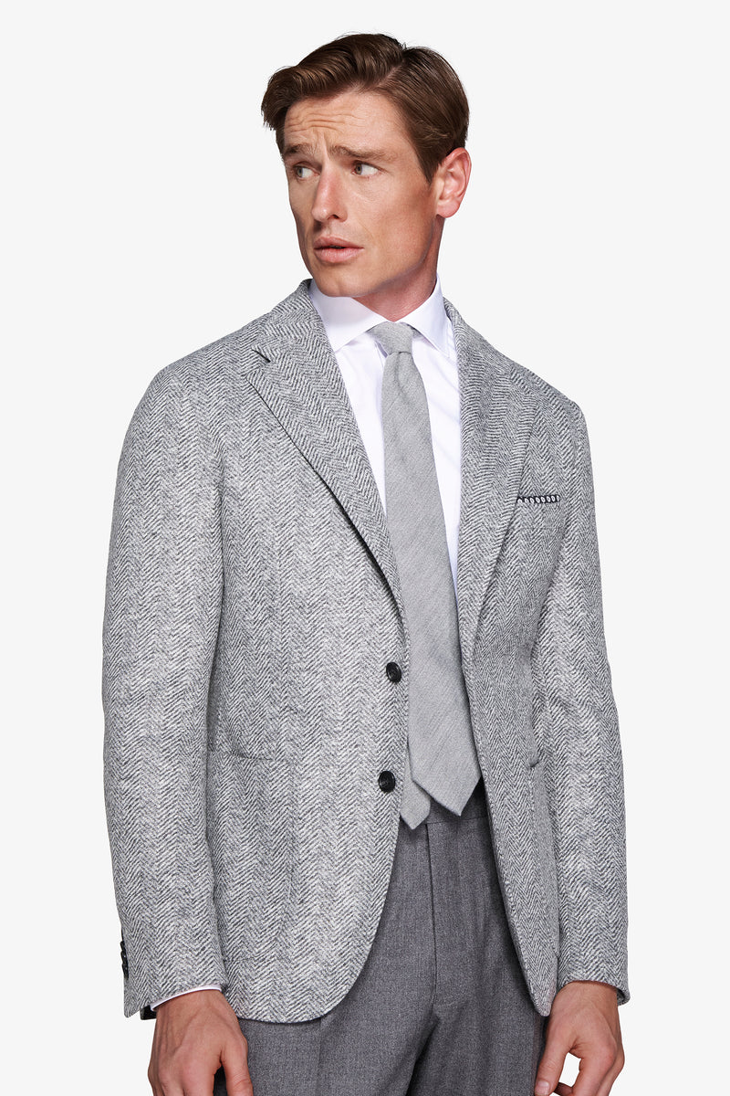 Giacca jersey spigata grigio medio