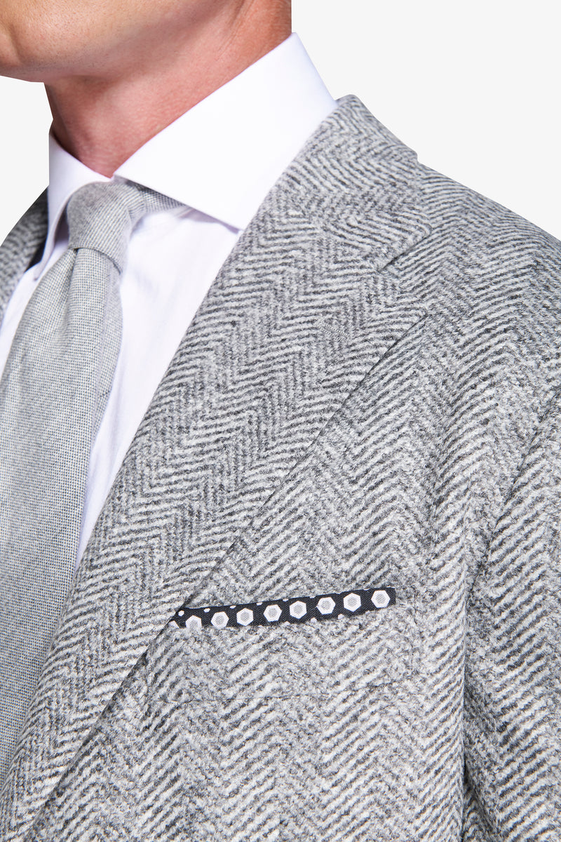 Giacca jersey spigata grigio medio