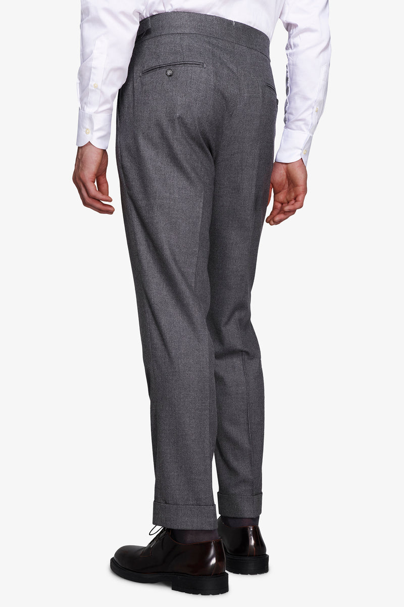 Pantaloni effetto flanella grigio medio