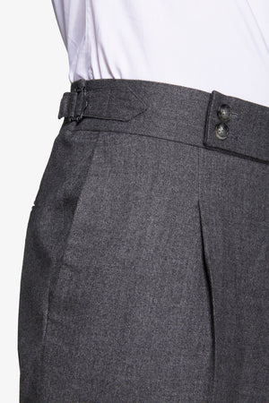 Gray flannel effect trousers