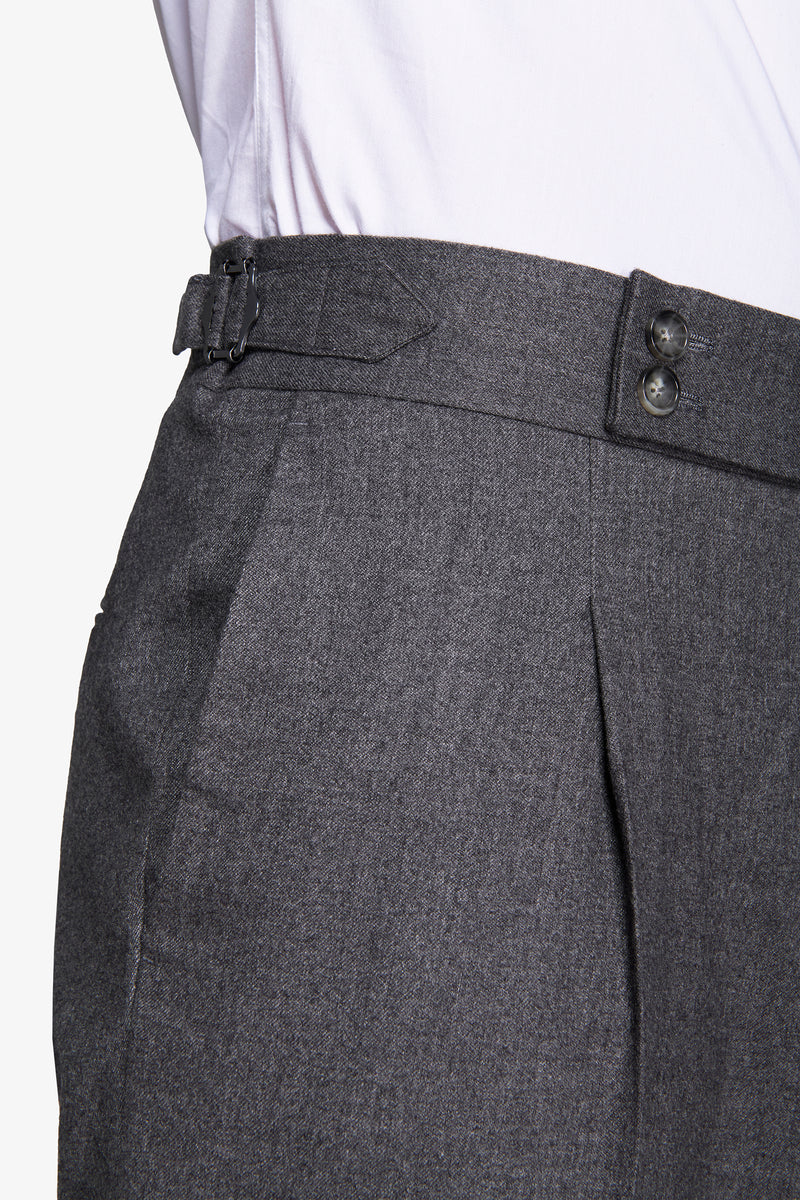 Pantaloni effetto flanella grigio medio