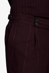Pantaloni gessati bordeaux