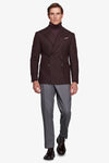 Giacca doppiopetto effetto flanella bordeaux