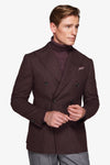 Giacca doppiopetto effetto flanella bordeaux