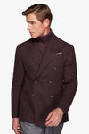 Giacca doppiopetto effetto flanella bordeaux