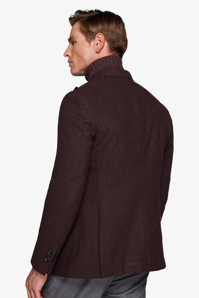 Giacca doppiopetto effetto flanella bordeaux