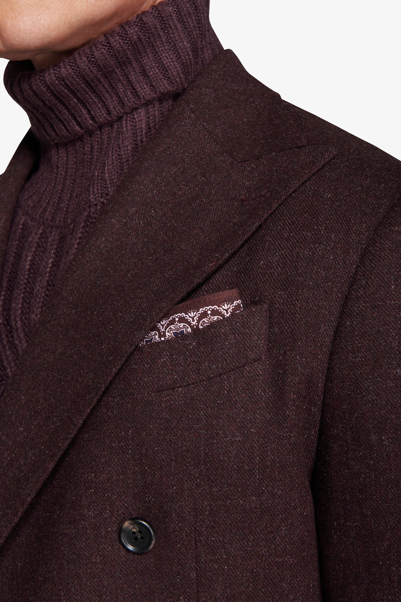 Giacca doppiopetto effetto flanella bordeaux