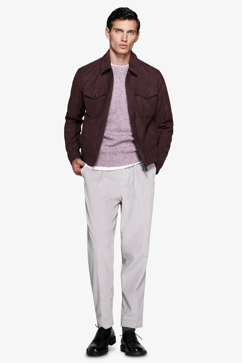 Giubbotto corto in ecosuede bordeaux