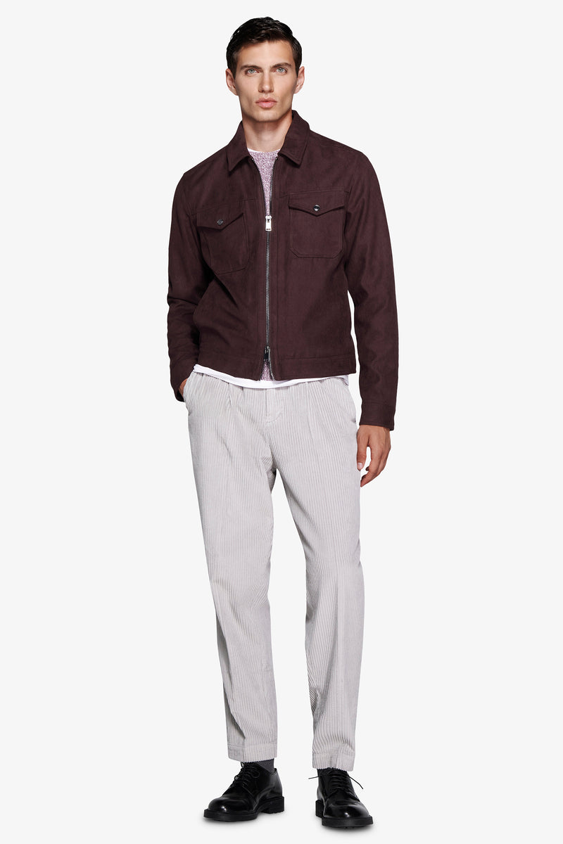 Giubbotto corto in ecosuede bordeaux