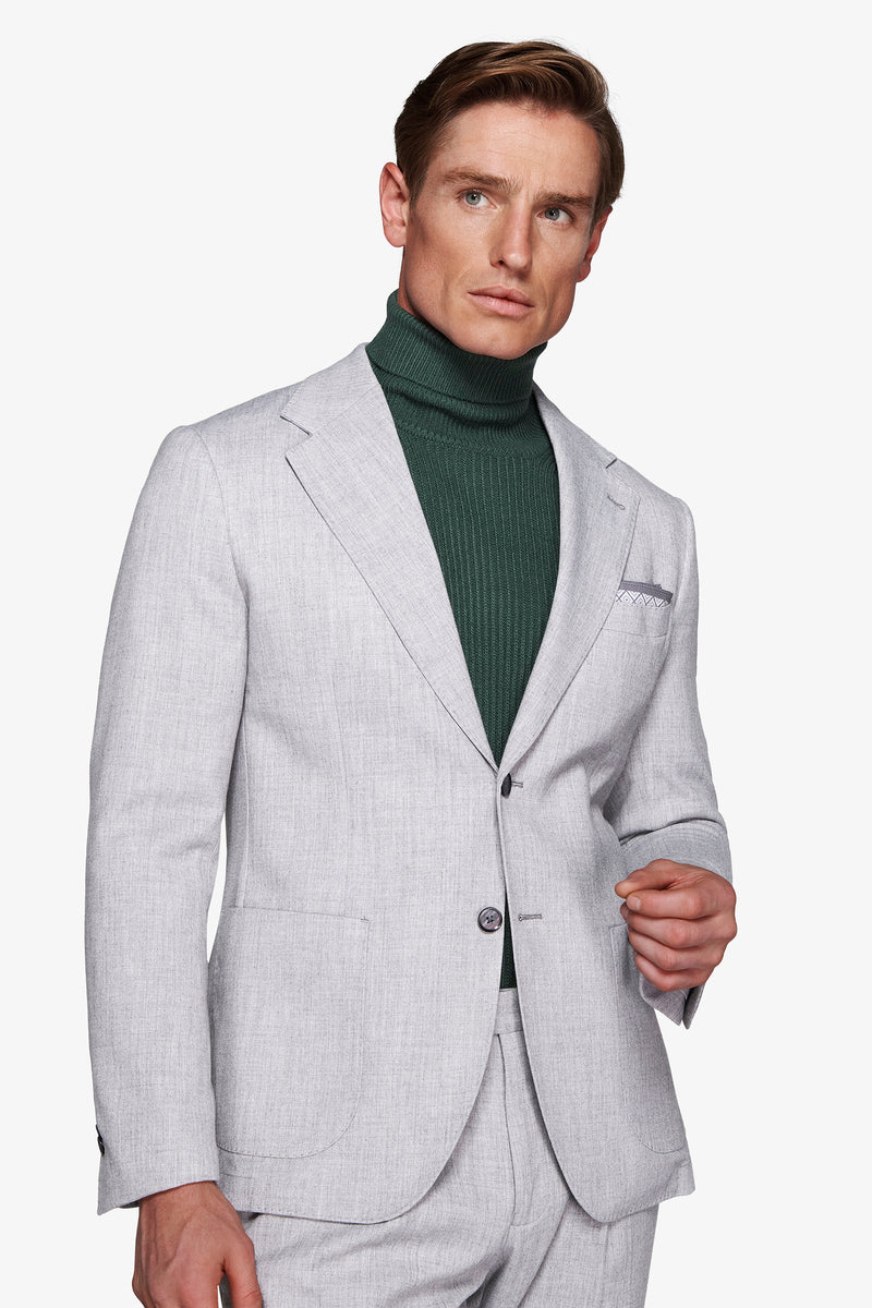 Giacca effetto flanella grigio chiaro