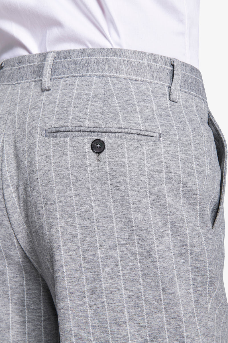 Pantaloni gessati grigio chiaro