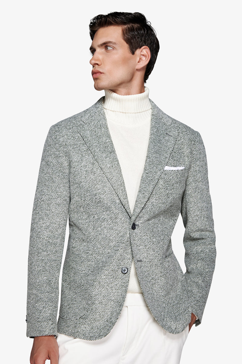 Giacca jersey diagonale verde