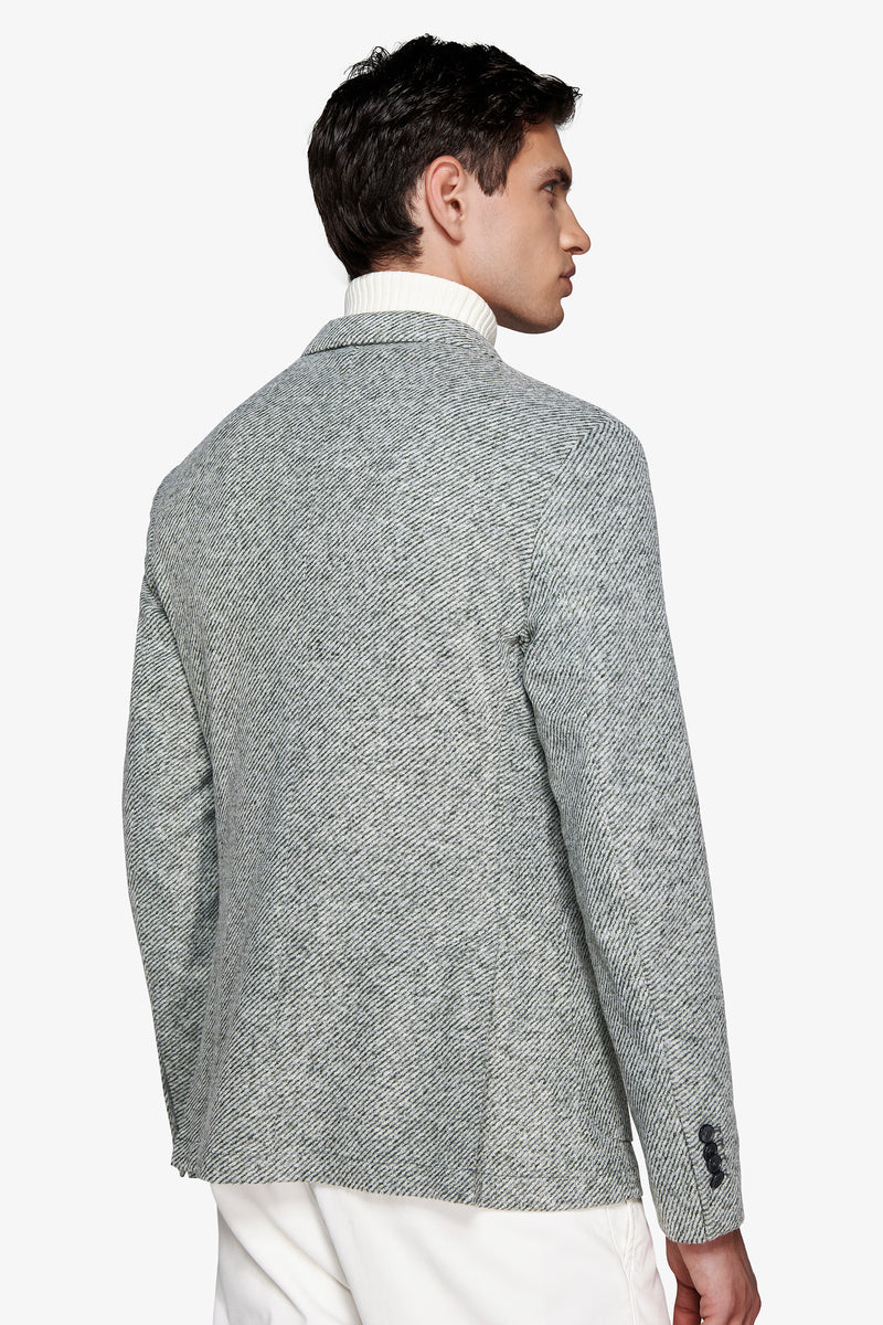 Giacca jersey diagonale verde