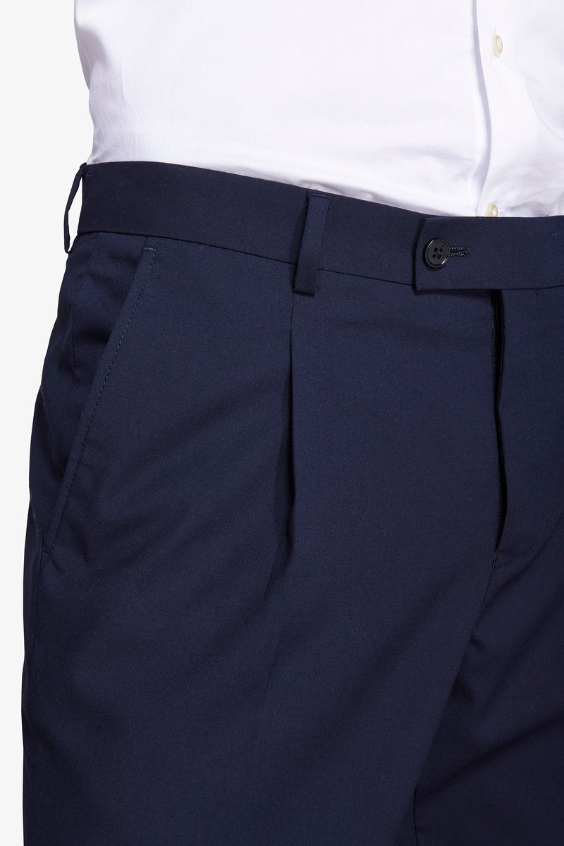 Pantaloni classici con pinces blu