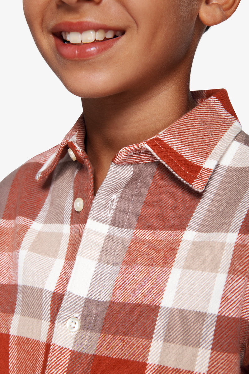Chemise à carreaux orange Kids