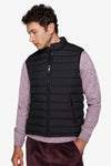 Gilet full zip trapuntato nero