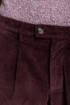Pantaloni velluto millerighe bordeaux