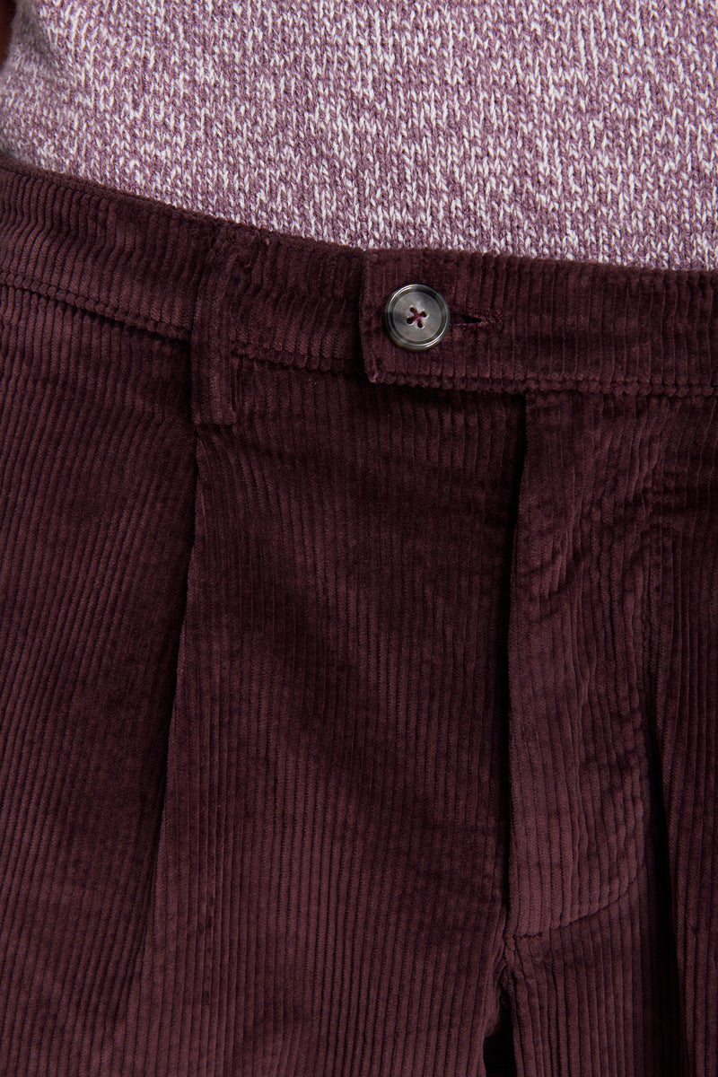 Pantaloni velluto millerighe bordeaux
