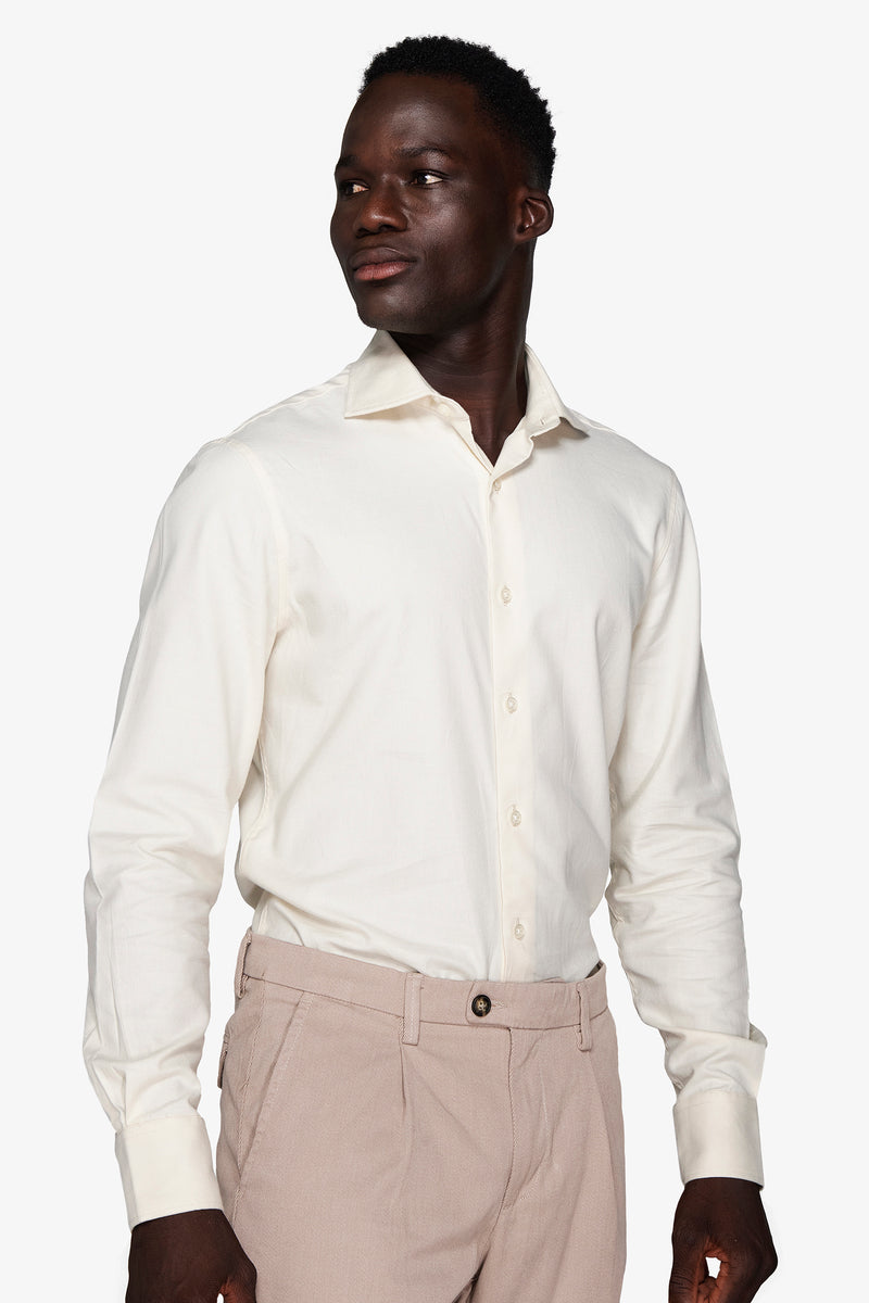 Cream flannel effect shirt